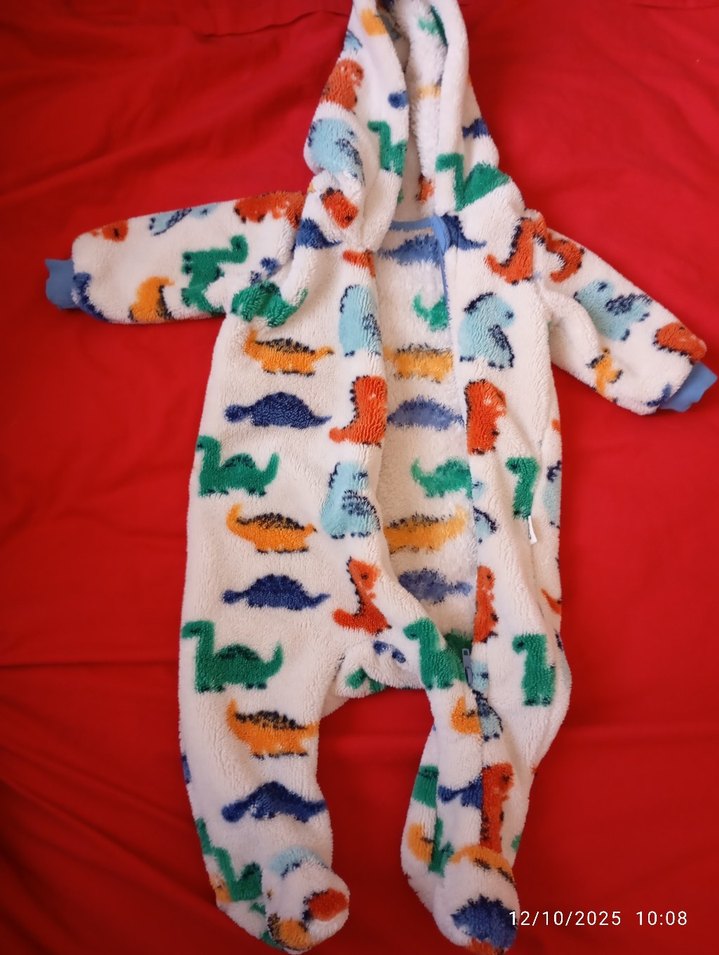 Renkli Dinozor Desenli Bebek Tulum - Görsel 4