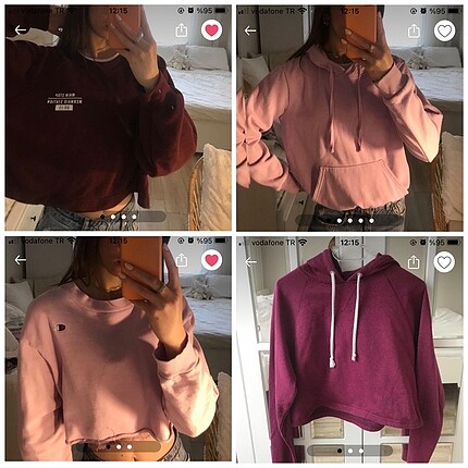 h&m bordo crop sweatshirt