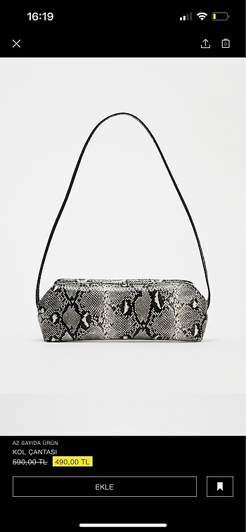 Zara snake yılan desenli çanta