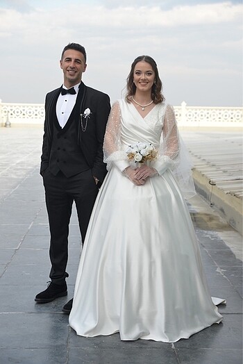 Saten gelinlik/Nikah elbisesi