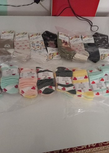 BAYAN Çok Renkli Pamuklu Baskılı Çorap - Görsel 2