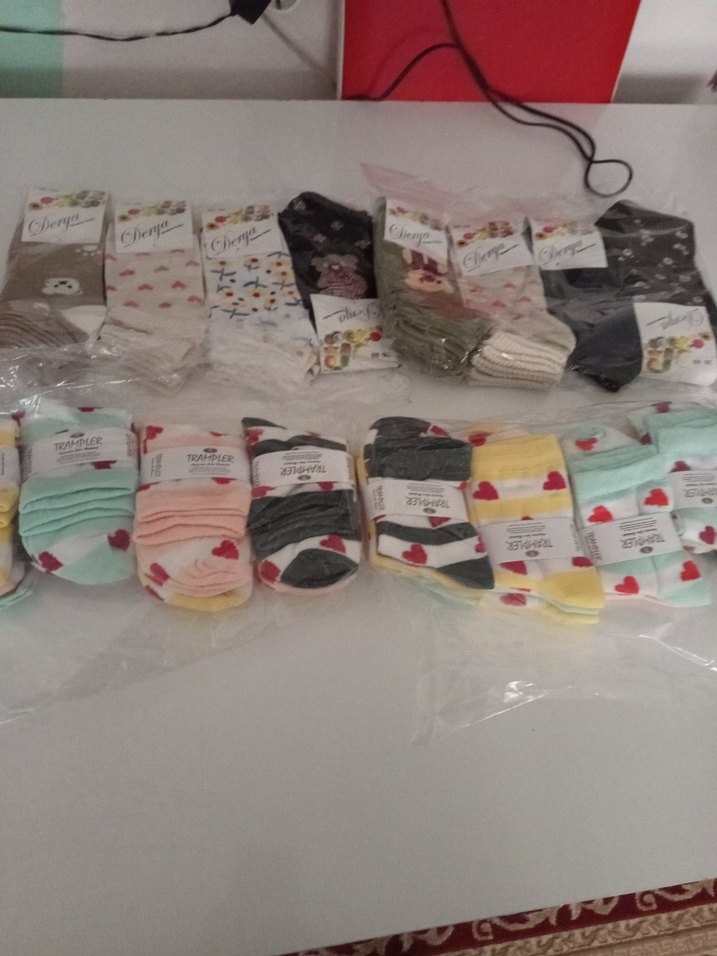 BAYAN Çok Renkli Pamuklu Baskılı Çorap - Görsel 2