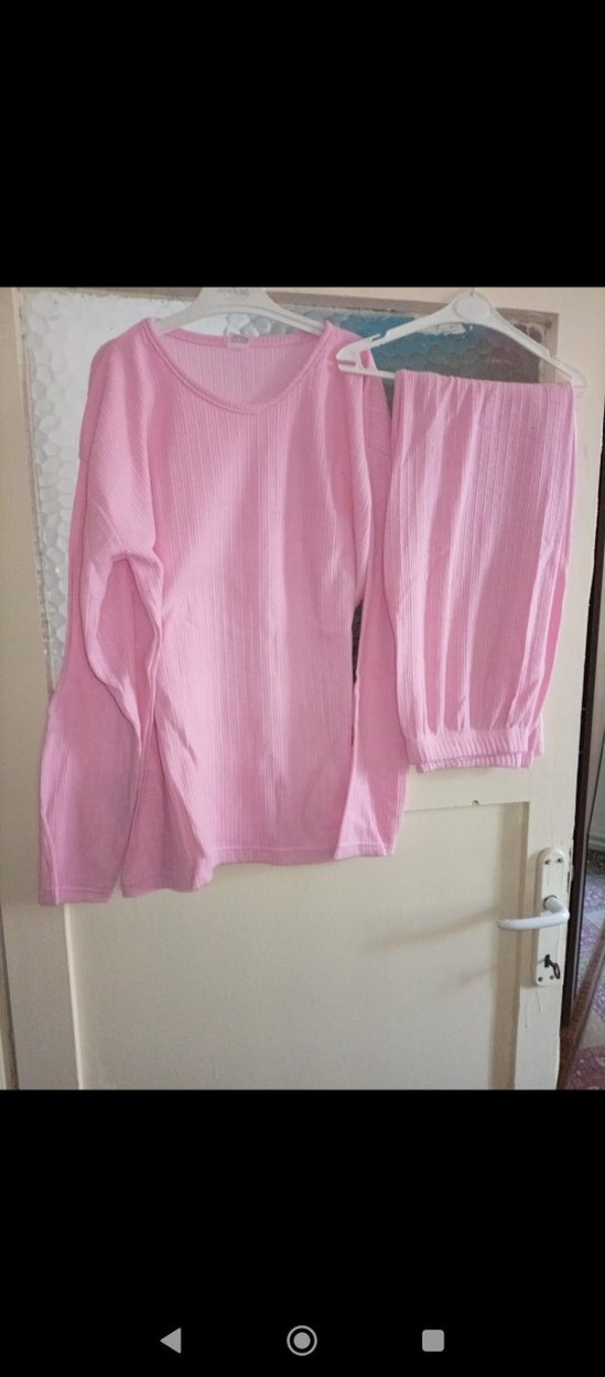 Kadın Uzun Kollu Mor Midi Pijama Takımı - Görsel 3