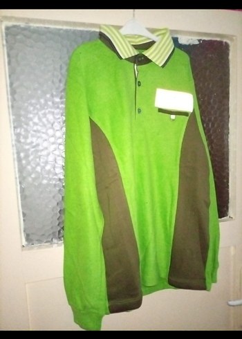 Düğmeli Yeşil Erkek Polar Sweatshirt - Görsel 2