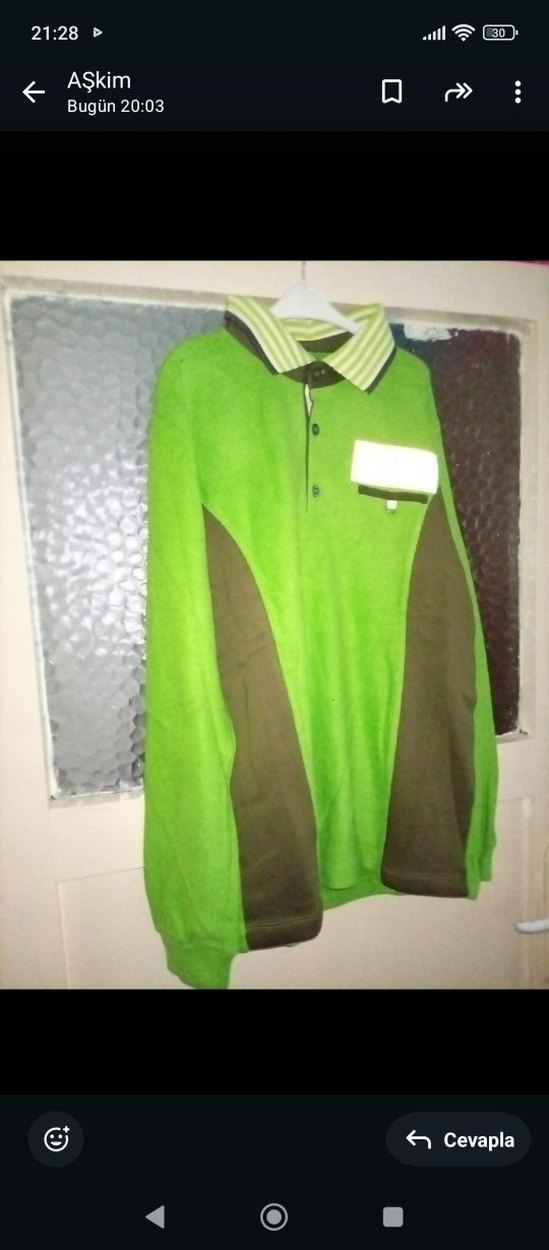 Düğmeli Yeşil Erkek Polar Sweatshirt - Görsel 2