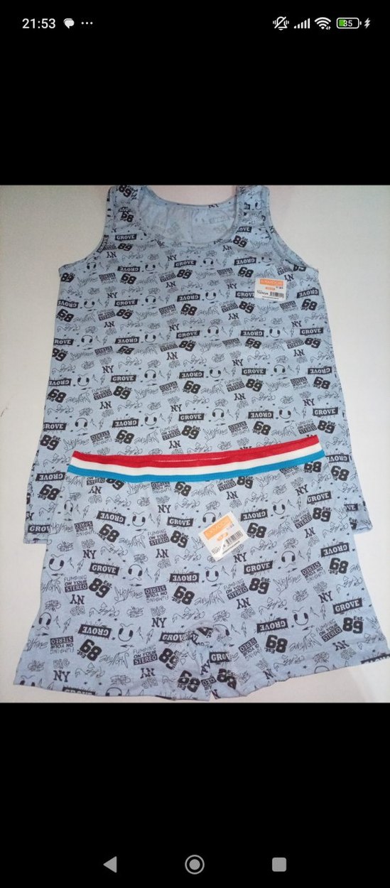 Siyah Desenli Çocuk Boxer ve Atlet Takımı - Görsel 2