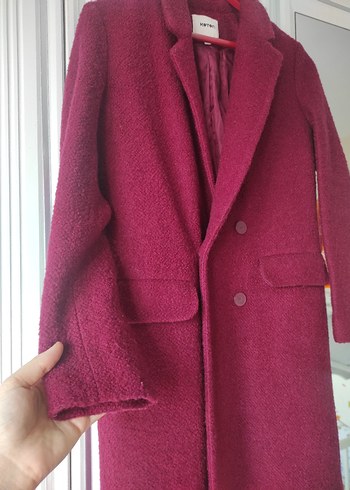 Bordo Düğmeli Kaban - Görsel 3