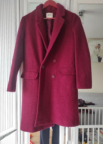 Bordo Düğmeli Kaban - Görsel 2