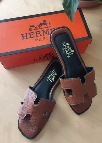 Hermes Taba Rengi Kadın Terlik - Görsel 3