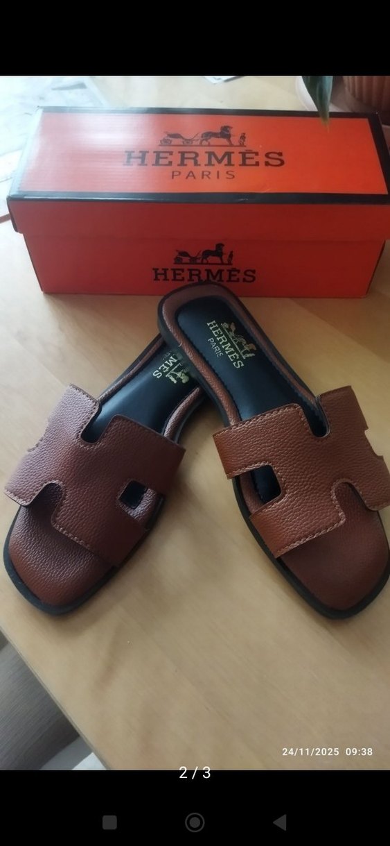 Hermes Taba Rengi Kadın Terlik - Görsel 2