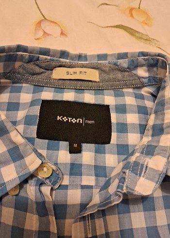 Koton %pamuk Düğmeli Mavi Kareli Erkek Gömlek