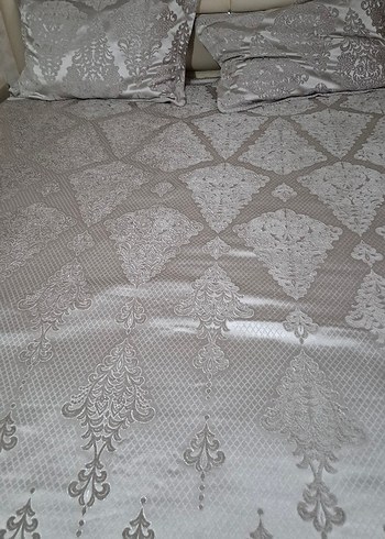 Gri saten yeni yatak örtüsü - Görsel 17