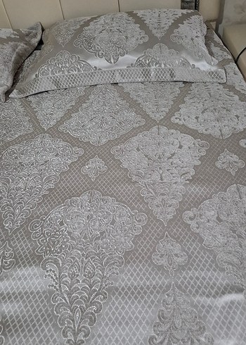 Gri saten yeni yatak örtüsü - Görsel 8