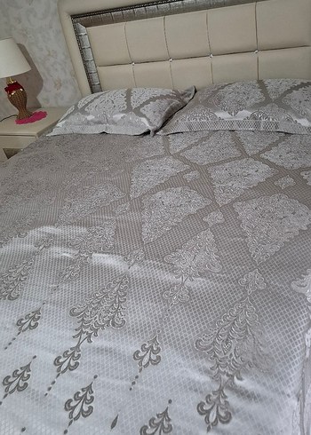 Gri saten yeni yatak örtüsü - Görsel 4