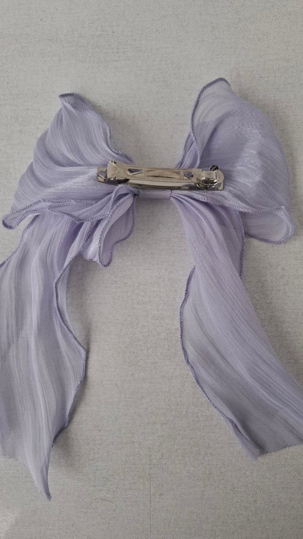 Mor Saten Fiyonk Saç Aksesuarı - Görsel 4