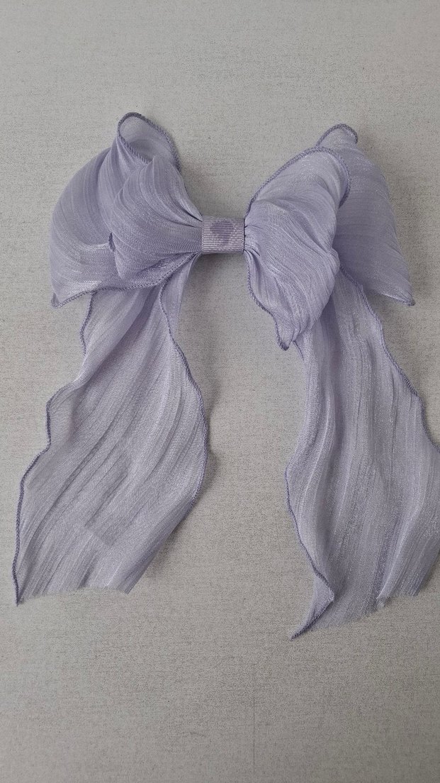 Mor Saten Fiyonk Saç Aksesuarı - Görsel 3
