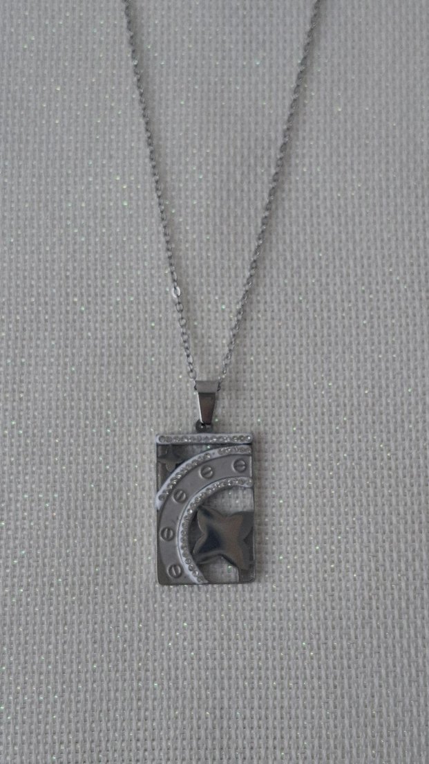 Gri Zincir Detaylı Kadın Kolye - Görsel 2