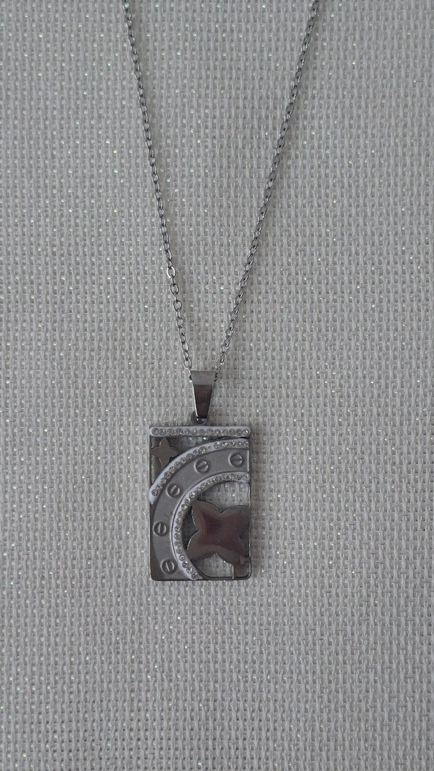 Gri Zincir Detaylı Kadın Kolye - Görsel 3