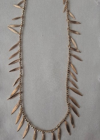 Uzun Zincir Detaylı Altın Renk Bohem Kolye - Görsel 5