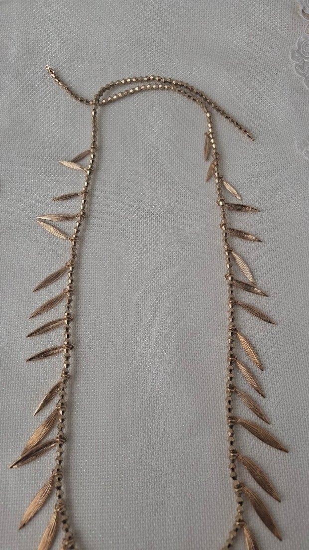 Uzun Zincir Detaylı Altın Renk Bohem Kolye - Görsel 4