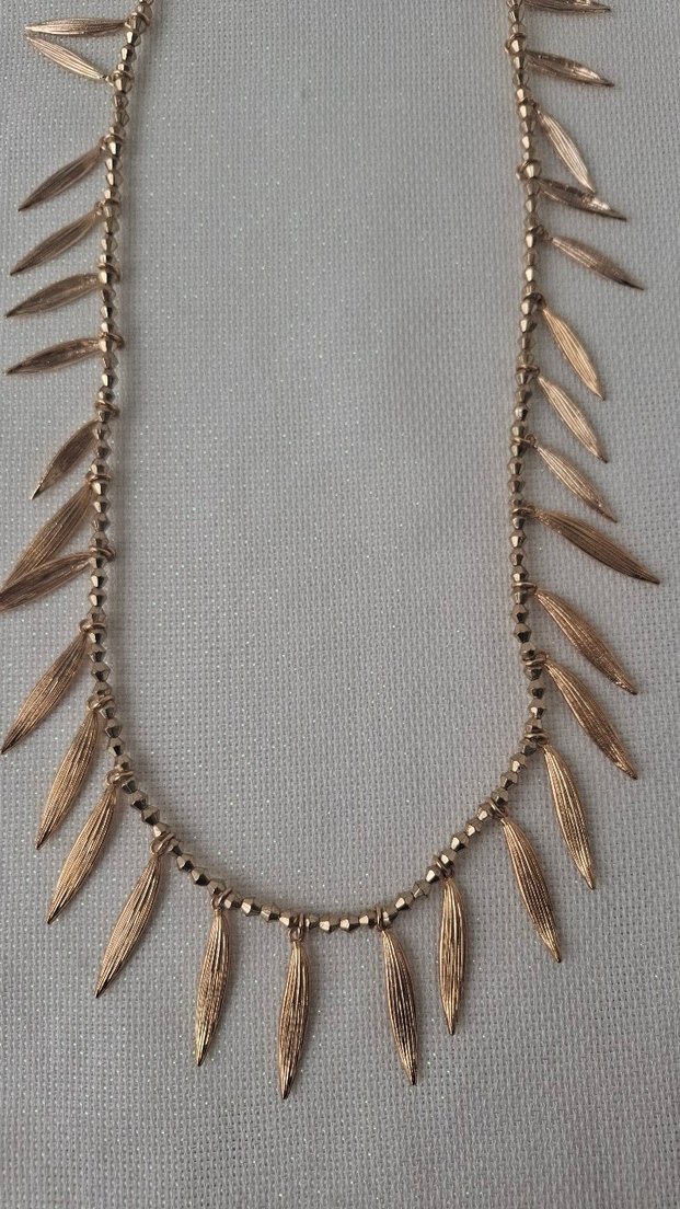 Uzun Zincir Detaylı Altın Renk Bohem Kolye - Görsel 3