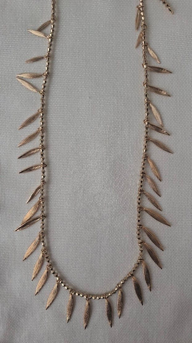 Uzun Zincir Detaylı Altın Renk Bohem Kolye - Görsel 2