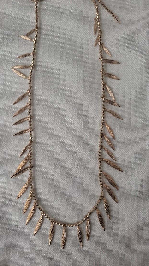 Uzun Zincir Detaylı Altın Renk Bohem Kolye - Görsel 5