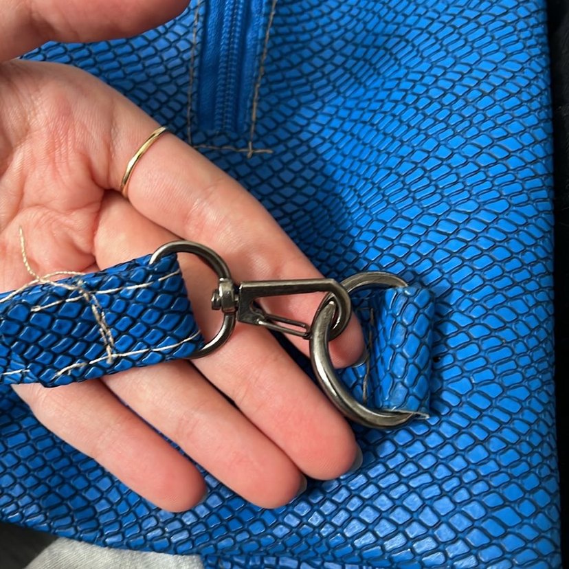Metal Çivili Mavi Envelope Çanta — görsel 4/10