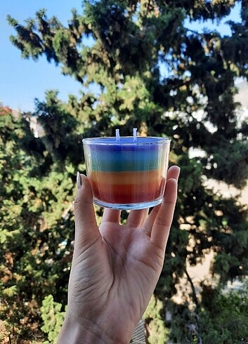 Beden Gökkuşağı Cup Mum