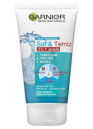 Garnier Saf Temiz 3ü 1 Arada Temizleme Peeling Maske Yüz Bakım 1