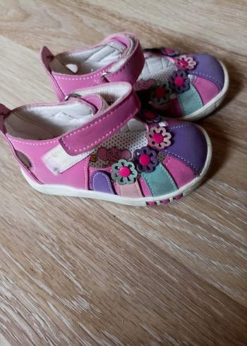 Pembe Çiçek Desenli İlk Adım Ayakkabısı - Görsel 2