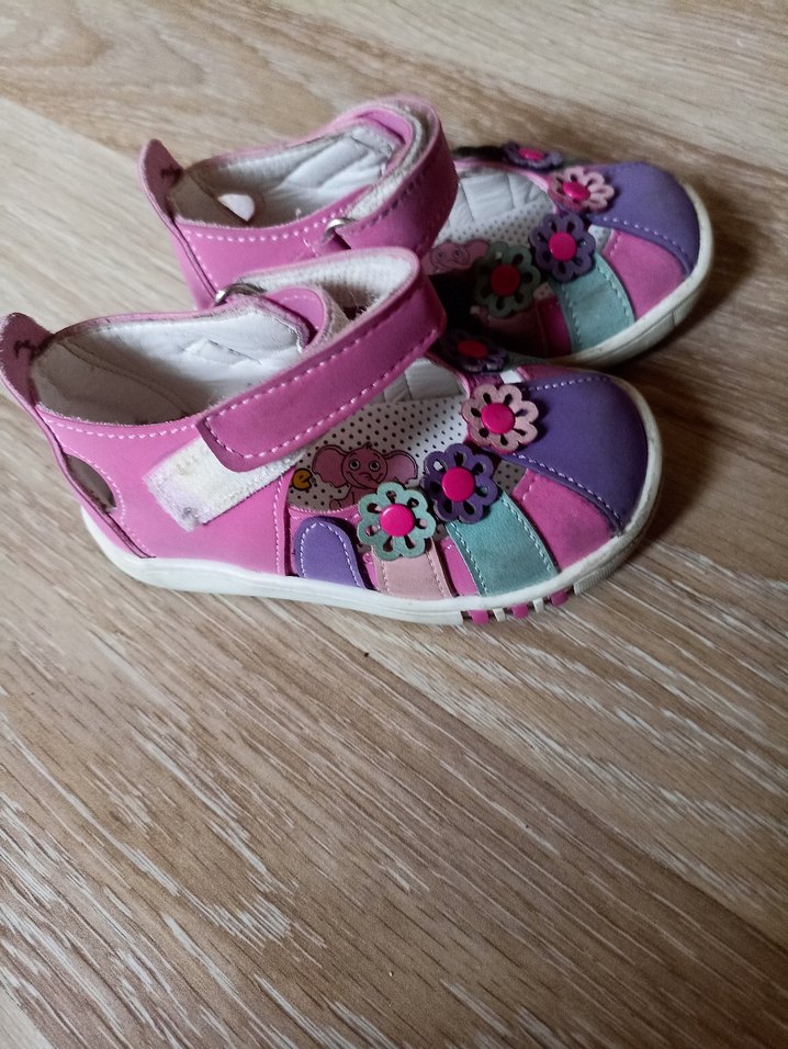 Pembe Çiçek Desenli İlk Adım Ayakkabısı - Görsel 2