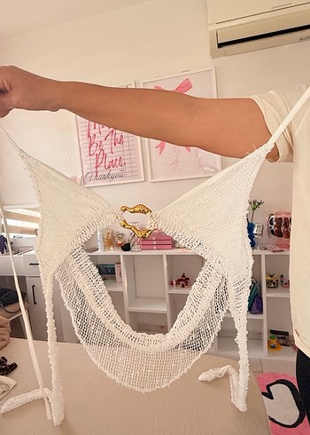 İnce İşlemeli Beyaz Dantel Bohem Vücut Zinciri - Görsel 3