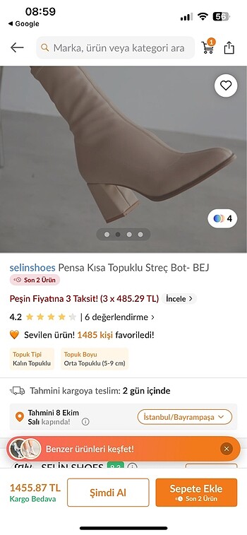 39 Beden Kısa Topuklu Streç Boy