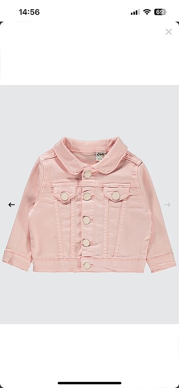 Civil Pembe Kot Ceket Çocuk