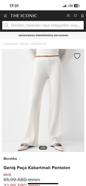 Bershka Geniş Paça Pantolon