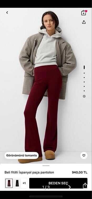 Bershka İspanyol Paça Tayt Pantolon
