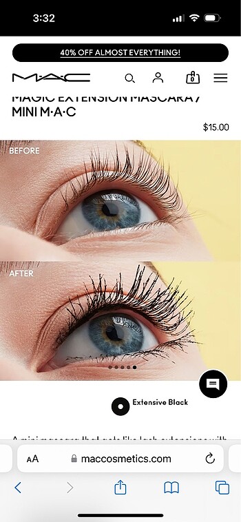Beden Renk Mac 5mm uzatan maskara - magic extension