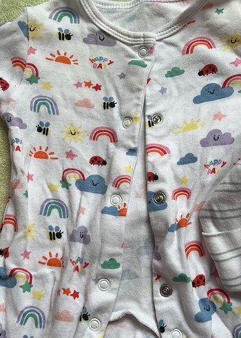 6 adet uzun  Kollu Pamuklu yenidoğan Tulum - Görsel 3