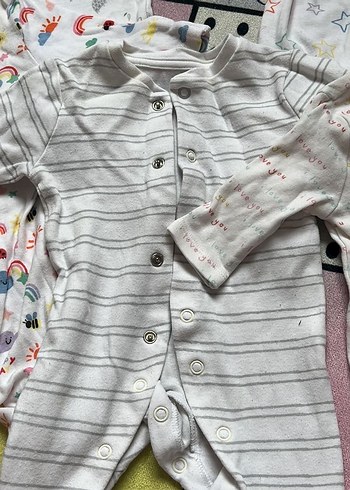 6 adet uzun  Kollu Pamuklu yenidoğan Tulum - Görsel 7