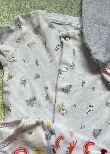 6 adet uzun  Kollu Pamuklu yenidoğan Tulum - Görsel 4