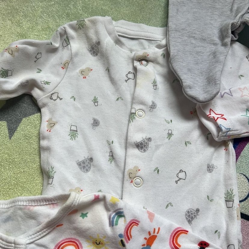 6 adet uzun  Kollu Pamuklu yenidoğan Tulum - Görsel 4