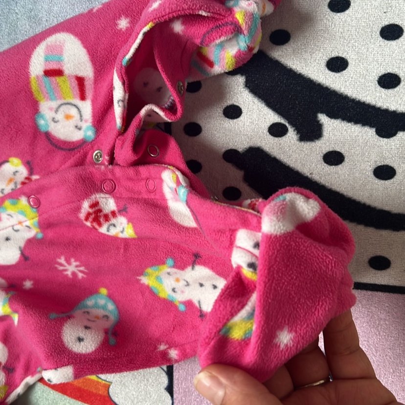 Carters marka polar Renkli  Pembe Kız Bebek Tulum - Görsel 3