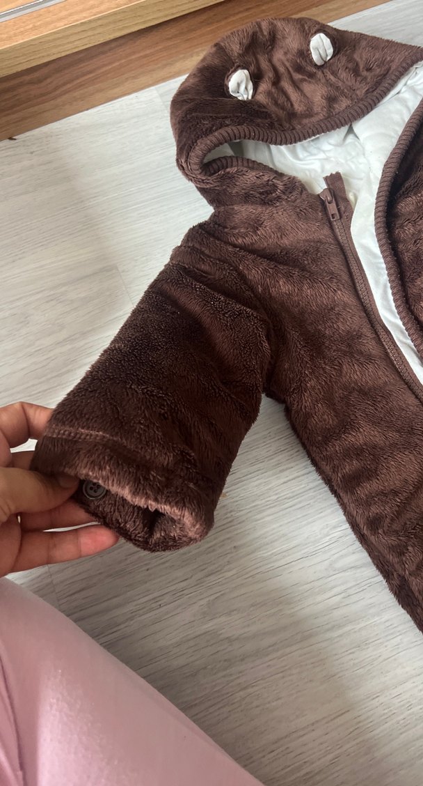 Kahverengi Kürklü Bebek Tulumu - Görsel 3