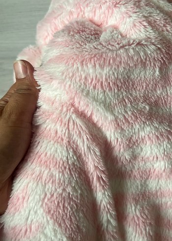 Pembe Zebra Desenli Kapüşonlu Bebek Tulumu - Görsel 7