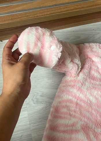 Pembe Zebra Desenli Kapüşonlu Bebek Tulumu - Görsel 4