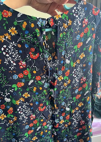 Çiçek Desenli Bohem Düğmeli  Bluz - Görsel 4