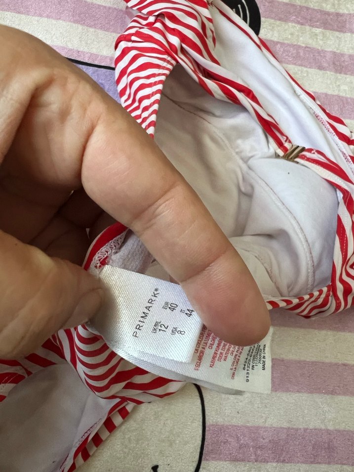 Kırmızı Çizgili Fırfırlı Kadın Mayo - Görsel 5