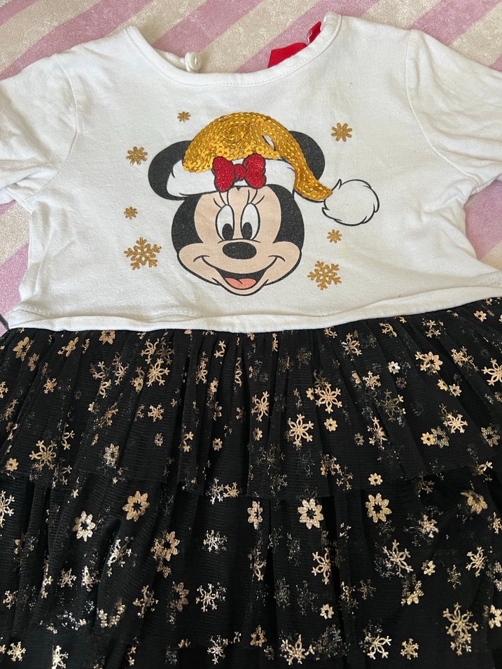 Kız Çocuk Uzun Kollu Minnie Mouse Elbise - Görsel 2