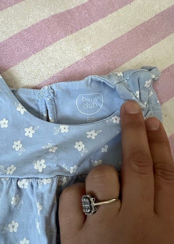 Pembe Keten Kız Çocuk Straplez Elbise - Görsel 5